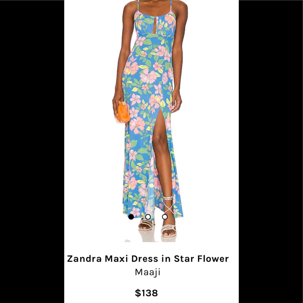 Maaji Floral Star Flower Maxi Dress Lace Up Back Medium NWT $138